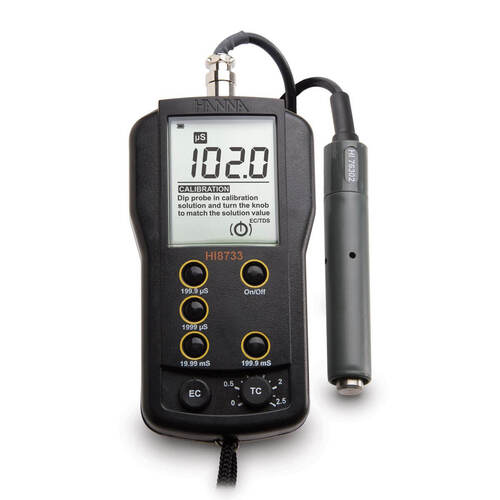 Medidor de conductividad eléctrica portátil Hanna HI8733